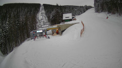 Modrá sjezdovka - dojezd k lanové dráze