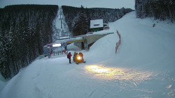 Modrá sjezdovka - dojezd k lanové dráze