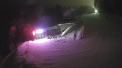 Modrá sjezdovka - dojezd k lanové dráze