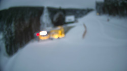 Modrá sjezdovka - dojezd k lanové dráze