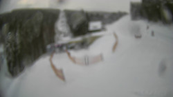 Modrá sjezdovka - dojezd k lanové dráze