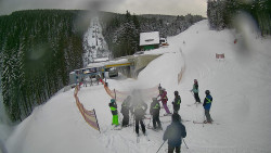 Modrá sjezdovka - dojezd k lanové dráze