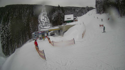 Modrá sjezdovka - dojezd k lanové dráze