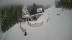 Modrá sjezdovka - dojezd k lanové dráze