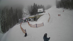 Modrá sjezdovka - dojezd k lanové dráze