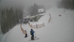 Modrá sjezdovka - dojezd k lanové dráze