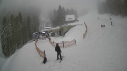 Modrá sjezdovka - dojezd k lanové dráze