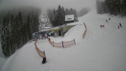 Modrá sjezdovka - dojezd k lanové dráze