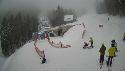 Modrá sjezdovka - dojezd k lanové dráze