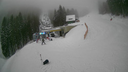 Modrá sjezdovka - dojezd k lanové dráze