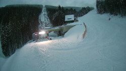 Modrá sjezdovka - dojezd k lanové dráze