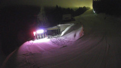 Modrá sjezdovka - dojezd k lanové dráze