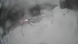 Modrá sjezdovka - dojezd k lanové dráze