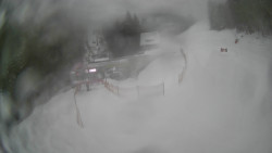 Modrá sjezdovka - dojezd k lanové dráze