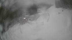 Modrá sjezdovka - dojezd k lanové dráze