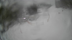 Modrá sjezdovka - dojezd k lanové dráze