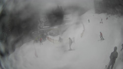 Modrá sjezdovka - dojezd k lanové dráze