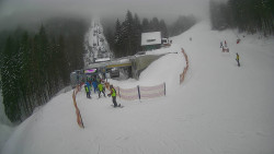 Modrá sjezdovka - dojezd k lanové dráze