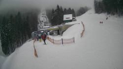 Modrá sjezdovka - dojezd k lanové dráze