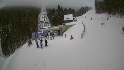 Modrá sjezdovka - dojezd k lanové dráze