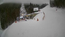 Modrá sjezdovka - dojezd k lanové dráze