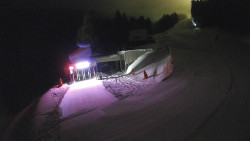 Modrá sjezdovka - dojezd k lanové dráze