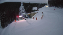 Modrá sjezdovka - dojezd k lanové dráze