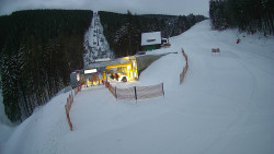 Modrá sjezdovka - dojezd k lanové dráze