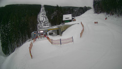 Modrá sjezdovka - dojezd k lanové dráze