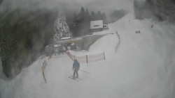 Modrá sjezdovka - dojezd k lanové dráze