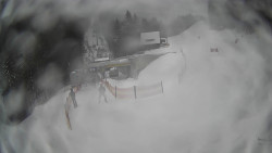 Modrá sjezdovka - dojezd k lanové dráze