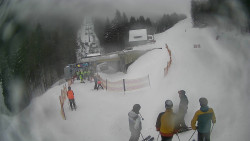 Modrá sjezdovka - dojezd k lanové dráze