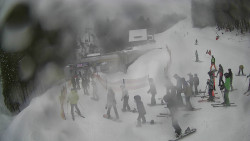 Modrá sjezdovka - dojezd k lanové dráze