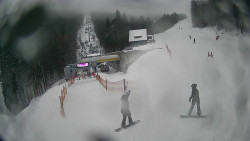 Modrá sjezdovka - dojezd k lanové dráze