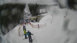 Modrá sjezdovka - dojezd k lanové dráze