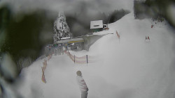 Modrá sjezdovka - dojezd k lanové dráze