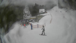 Modrá sjezdovka - dojezd k lanové dráze