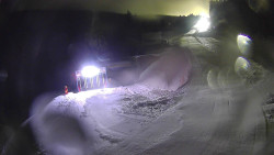 Modrá sjezdovka - dojezd k lanové dráze