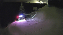 Modrá sjezdovka - dojezd k lanové dráze