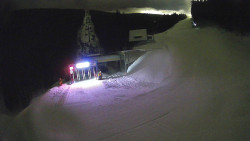 Modrá sjezdovka - dojezd k lanové dráze