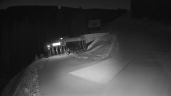 Modrá sjezdovka - dojezd k lanové dráze