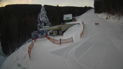 Modrá sjezdovka - dojezd k lanové dráze