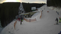 Modrá sjezdovka - dojezd k lanové dráze