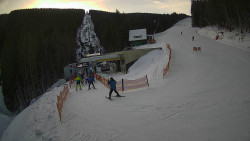 Modrá sjezdovka - dojezd k lanové dráze