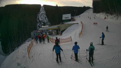 Modrá sjezdovka - dojezd k lanové dráze