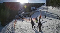 Modrá sjezdovka - dojezd k lanové dráze