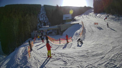 Modrá sjezdovka - dojezd k lanové dráze