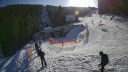 Modrá sjezdovka - dojezd k lanové dráze