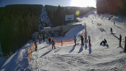 Modrá sjezdovka - dojezd k lanové dráze