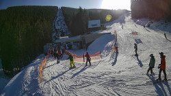 Modrá sjezdovka - dojezd k lanové dráze